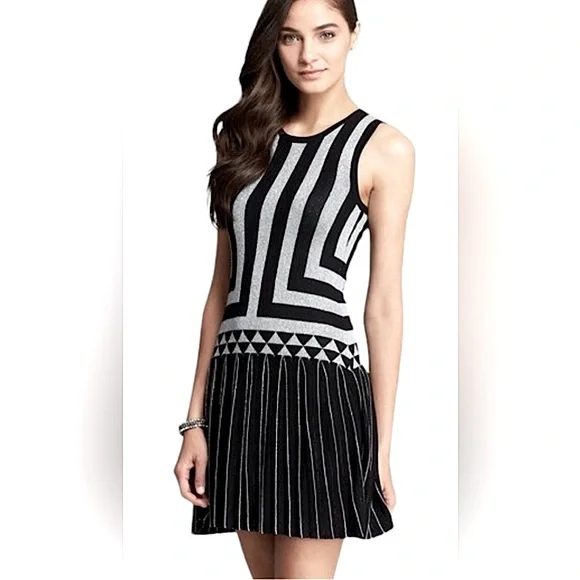 Cynthia Steffe Dress in Black and Silver, Size S - Picture 1 of 8